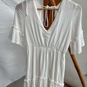 Lulu's White Ruffle Dress